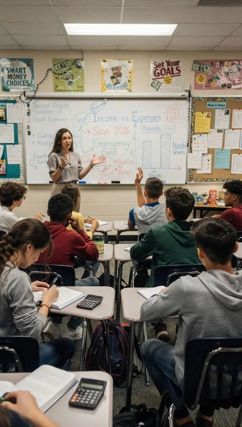 Könyvespolc tele pénzügyi ismeretekkel